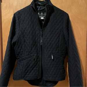 Barbour black quilted double-zip jacket